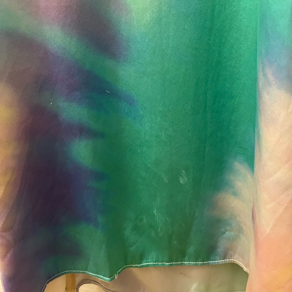 Retrofête Marlene Silk Dress in Rainbow Tie-Dye, Size M - Picture 16 of 16